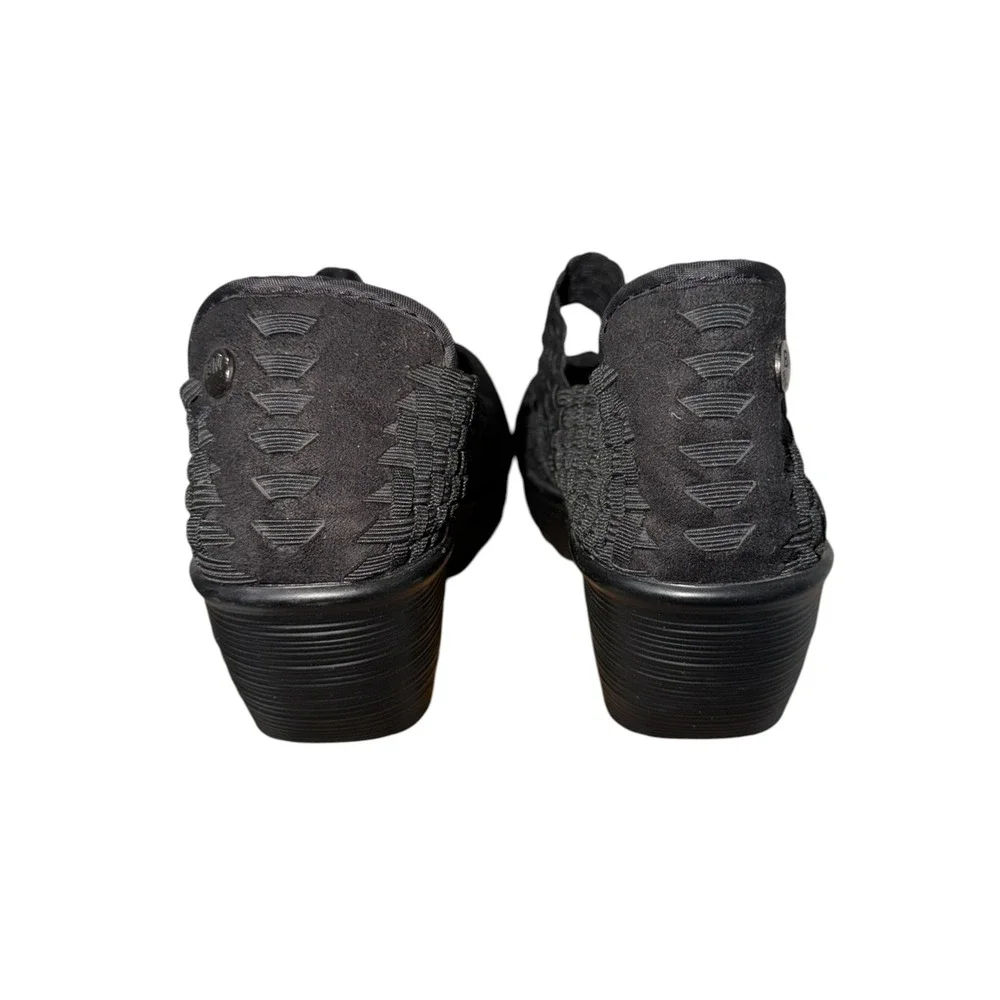 Bernie Mev Black‎ Woven Mary Jane Wedge Comfort Shoes EU 41 US 10 Elastic